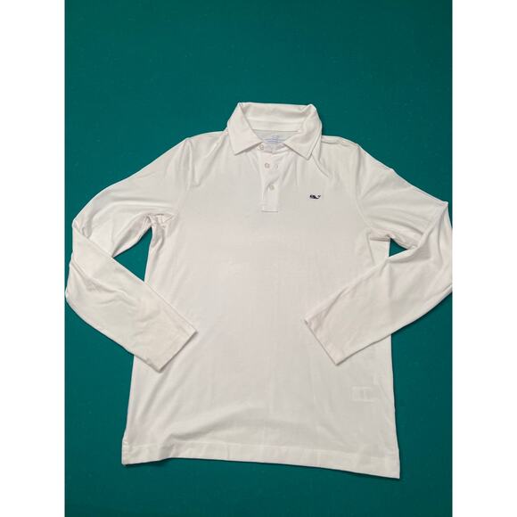 Vineyard vine, white
long sleeve polo, size large - Picture 1 of 5